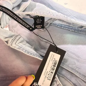NWT Nasty Gal Chambray Halterneck Top Light‎ Wash Tie Back Size 2 thumbnail 5
