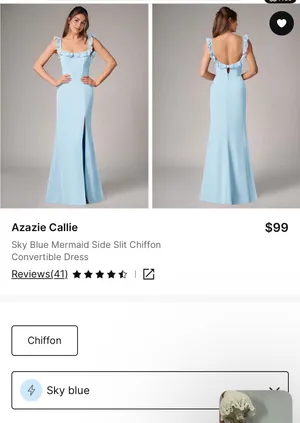 Azazie Bridesmaid Dress Chiffon thumbnail 3