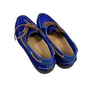 Sperry Top-Sider Womens Blue Woven Suede Boat Shoes Size 8.5 M thumbnail 3