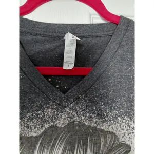 The Mountain Anti Spice Pumpkins T-Shirt Gray Splatter V-Neck Womens S Cotton Bl thumbnail 2
