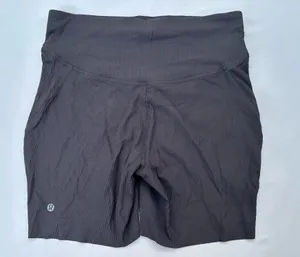 Lululemon Align Athletic Shorts Womens Black Logo Ribbed Stretch Size 10 thumbnail 1
