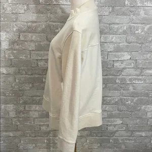 COS Cream Mix Media Textured Sweatshirt thumbnail 2