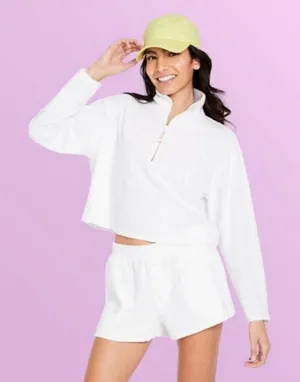 Stoney Clover -808 Lane White Sweatshirt 1/3 zip‎ up Medium thumbnail 1