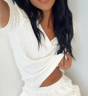 Princess Polly Stephany Knit Top in White Size 4 New with tag thumbnail 1