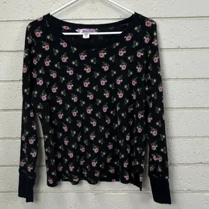 Victoria’s Secret Black Floral Thermal Pajama Set size M thumbnail 6