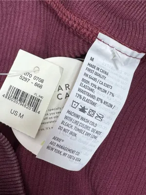 Aerie Offline Main Squeeze Ribbed Waffle Snap Ankle Hi Rise Leggings‎ Maroon M thumbnail 8