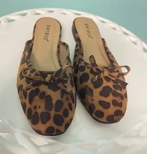 Women's Bamboo Leopard Print‎ Sequence Size 5.5 New S-311 thumbnail 1