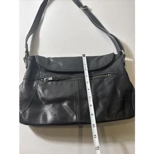 The Sak Black 100% Leather‎ Purse Handbag Bag Magnetic Flap Foldover Soft thumbnail 15