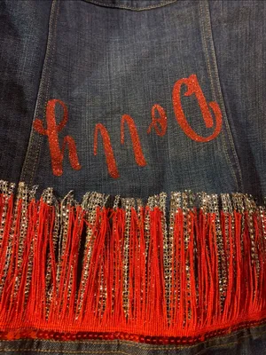 Old Navy Handmade Dolly Parton Fringe Jacket Size L thumbnail 3