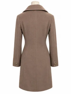 Tahari Wool Blend Tailored Coat Size 8 Mink Taupe Ruched Pocket thumbnail 3
