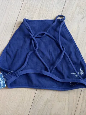 Free People High Neck Bralette in Navy Blue NWT thumbnail 4