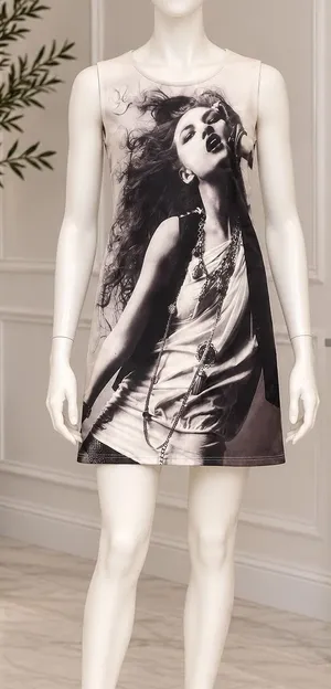 RCC Fashion Womens Mini Dress Graphic Photo Print Sleeveless White Small thumbnail 1