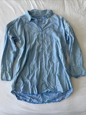 We The Free Chambray Cotton button-up tunic thumbnail 1