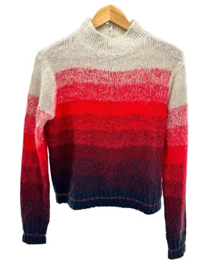 NWT‎ American Eagle Womens Red Ombre Long Sleeve Knit Sweater Small Cabin Cozy thumbnail 1
