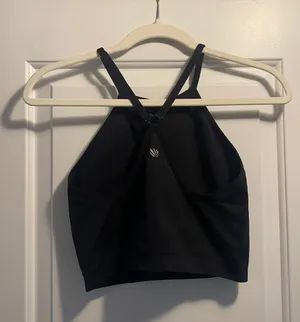 Forever21 Black Racerback Athletic Crop Tank Longline Sports Bra thumbnail 2