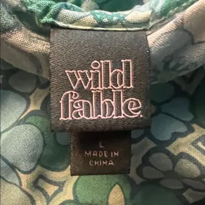 Wild Fable NEW Green Retro Floral Tart Halter Crop Top Resort Festival Y2K L thumbnail 4