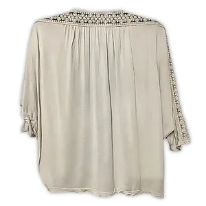 August Silk Lace Beige Cardigan Shrug Boho Chic PS Avant Garde Minimalist Indie thumbnail 5