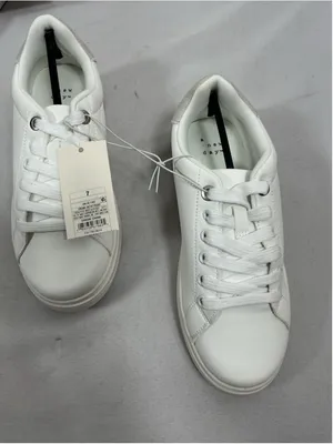 Womans New In Box A New Day Peggy Lace Up Low Top Sneakers 7 White thumbnail 1