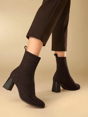 New VIVAIA Thalita Round-Toe Water-Repellent Heeled Boots in Brown 7.5 thumbnail 3