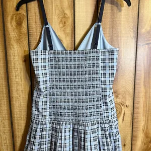 Hollister Blue Plaid Smocked Mini Dress Size Large thumbnail 7