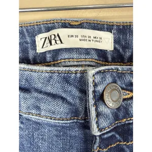 Zara Women’s Skinny Stretch Blue Jeans Size 30 Patch “Regret Nothing” thumbnail 6