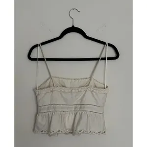 Zara Embroidered Peplum Top Beige/ Cream Size S New with Tags Women’s thumbnail 4