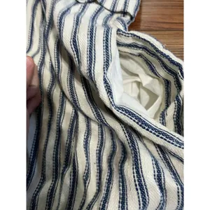 Madewell linen blend blue /‎ off white striped dress sz S thumbnail 8