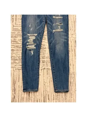 American Eagle Outfitters women's size 4 blue distressed Hi-Rise Jegging Jeans thumbnail 7