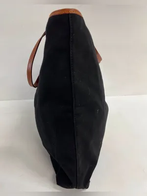 Dooney & Bourke Black and Tan Canvas & Leather Tote thumbnail 4