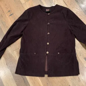 Vintage Womens Brown Suede Blazer Jacket Size 14 thumbnail 1