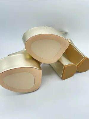 STUART WEITZMAN Skyhigh 145 Gold Metallic Leather Platform Sandals Block Heels thumbnail 9