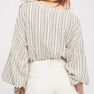 NWT Free People Ryhthm of the Night Tunic Top Ivory / Black Size Large thumbnail 4