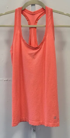 VSX Victoria's Secret Sport Neon Coral Textured Racerback Tank Top Small Stretch thumbnail 1