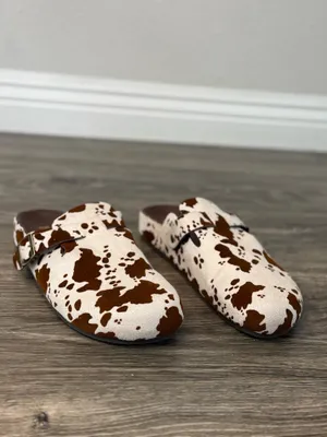 MIA Gipsy Cow Print Buckle Clog Mules Size 7.5 thumbnail 4