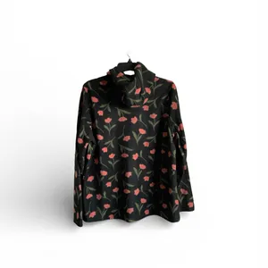 O’Neill‎ Black Floral Half-ZipFleece Pullover with Pink Tulips thumbnail 3