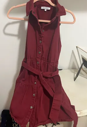 maroon corduroy dress button up thumbnail 1