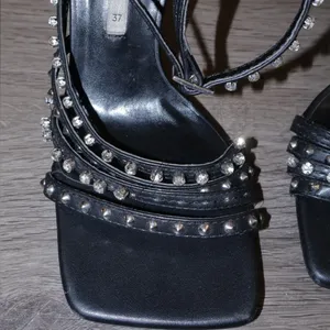 Zara Woman High Heel Studded Jewel Sandals Shoes size 37 thumbnail 5