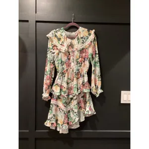 FOR LOVE AND LEMONS Bailey Floral Asymmetrical long sleeve ruffle mini Dress S thumbnail 3