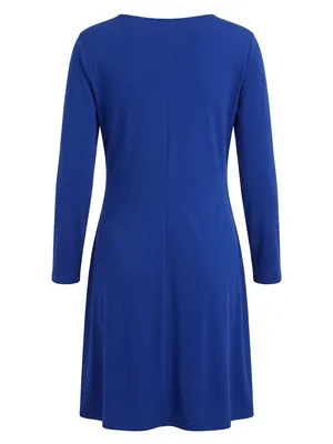 Covington Royal Blue Wrap-Style Midi Dress thumbnail 3