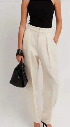 Dissh Jackson Tapered Trouser Pants 2 Cream Minimal Clean Girl Scandi Work Chic thumbnail 1