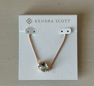 Kendra Scott Tess Rose Gold Pendant Necklace in Dichroic Glass thumbnail 4