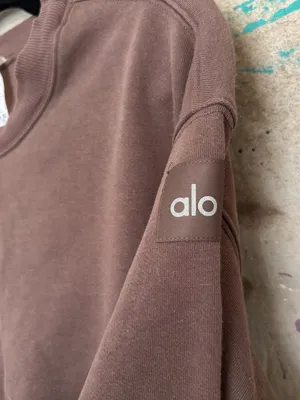 ALO Yoga Devotion Crewneck in Hot Cocoa thumbnail 4