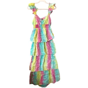 SAYLOR Leola Tiered‎ Midi Dress Sz XL thumbnail 2