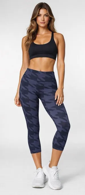 ALO Yoga High Waist Airbrush Houndstooth Cropped Legging See Pics For Sizing thumbnail 1