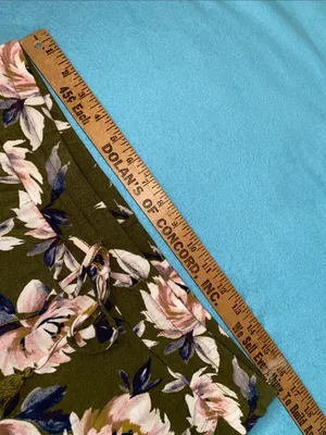 STARS ABOVE floral pajama pant tassel drawstrings 2 pockets olive green size L thumbnail 7