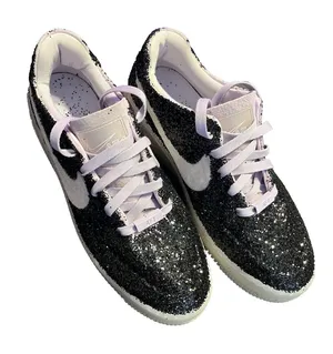 Nike Air Force 1 Sage Low LX Custom Glitter Violet Mist AR5409 500 Women's 10 thumbnail 1