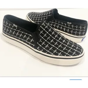 Keds Double Decker Tweed Slip-On Fashion Sneaker Metallic Black Women US 7 thumbnail 2