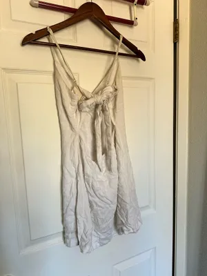 White backless spaghetti strap mini dress thumbnail 2