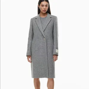 Aritzia Babaton The Stedman Coat Herringbone Gray Wool Cashmere XS thumbnail 7
