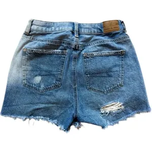 Womens American Eagle Light Wash High Rise Distressed Mom Denim Jean Shorts - 00 thumbnail 2